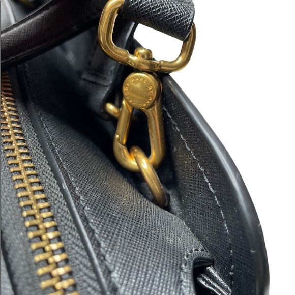 Marc by Marc Jacobs | Luna Saffiano Alaina Satchel Bag in Black - Picture 8 of 10
